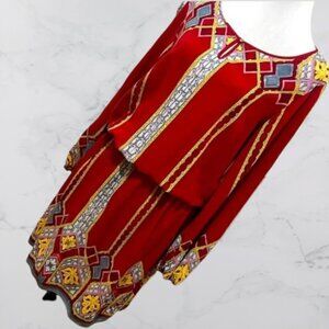 Nurture Women's XL Pull Over Long‎ Sleeve Printed Dress Elastic Waist EUC